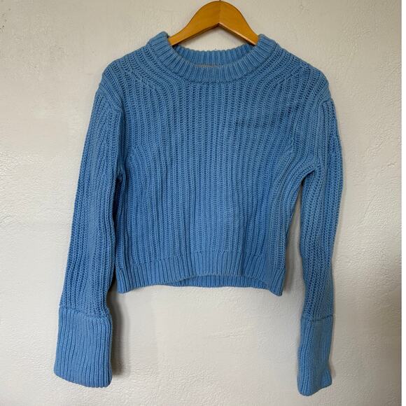 J. Crew Heritage cotton fisherman crewneck sweater Small Blue - Picture 2 of 6